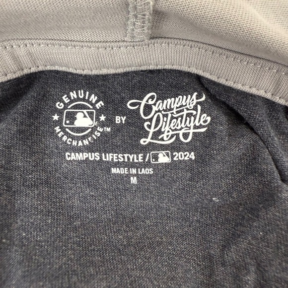 Detroit‎ Tigers MLB Hoodie Men's Medium Gray Raglan Long Sleeve Pullover NWT - Picture 3 of 7